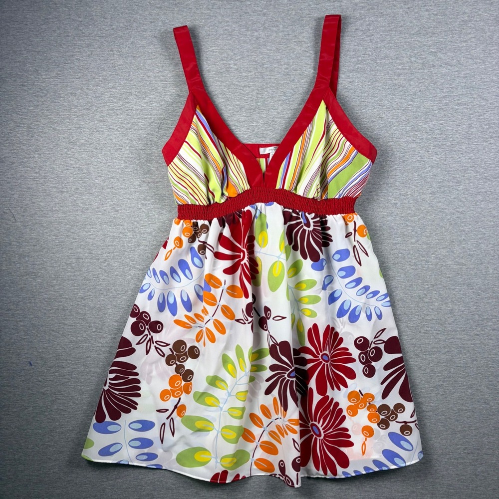 Metro 7 Floral Striped Cami Top 6 Y2K Boho Babydoll Empire Waist Summer